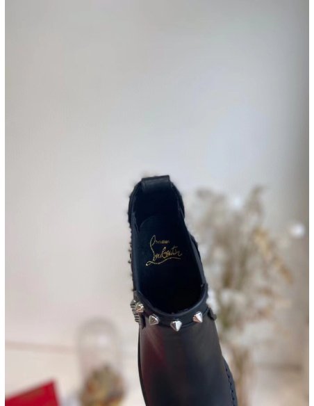 Cheap Reps Christian Louboutin Black Capahutta 70MM Ankle Boots