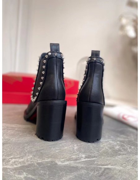 Cheap Reps Christian Louboutin Black Capahutta 70MM Ankle Boots