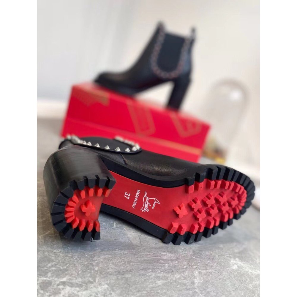 Cheap Reps Christian Louboutin Black Capahutta 70MM Ankle Boots