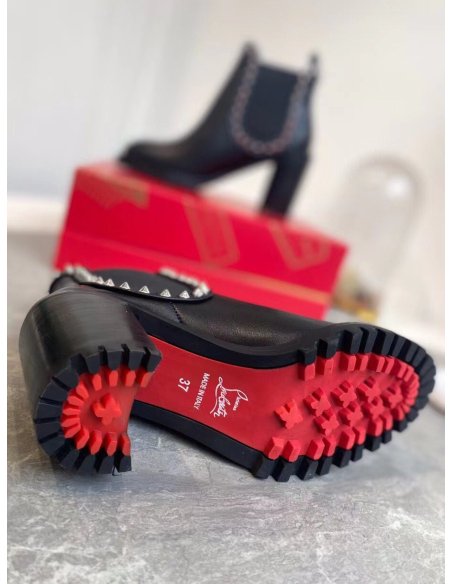 Cheap Reps Christian Louboutin Black Capahutta 70MM Ankle Boots