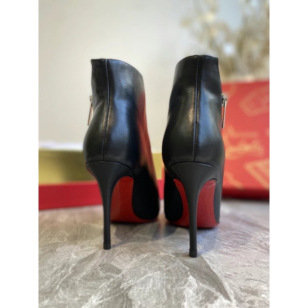 Cheap Reps Christian Louboutin Birgikate 85mm Ankle Boots In Black Leather