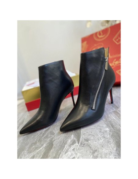 Cheap Reps Christian Louboutin Birgikate 85mm Ankle Boots In Black Leather
