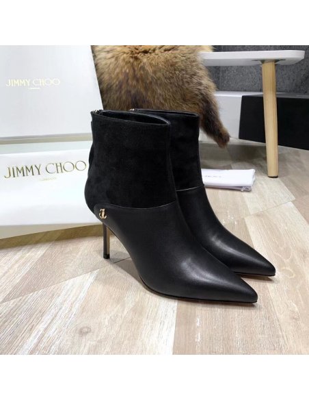 Cheap Reps Jimmy Choo Beyla 85mm Ankle Boots In Black Leather