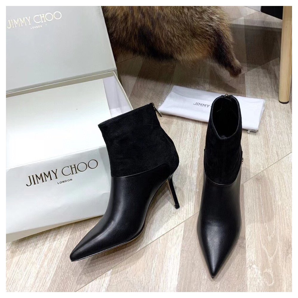 Cheap Reps Jimmy Choo Beyla 85mm Ankle Boots In Black Leather
