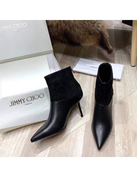 Cheap Reps Jimmy Choo Beyla 85mm Ankle Boots In Black Leather