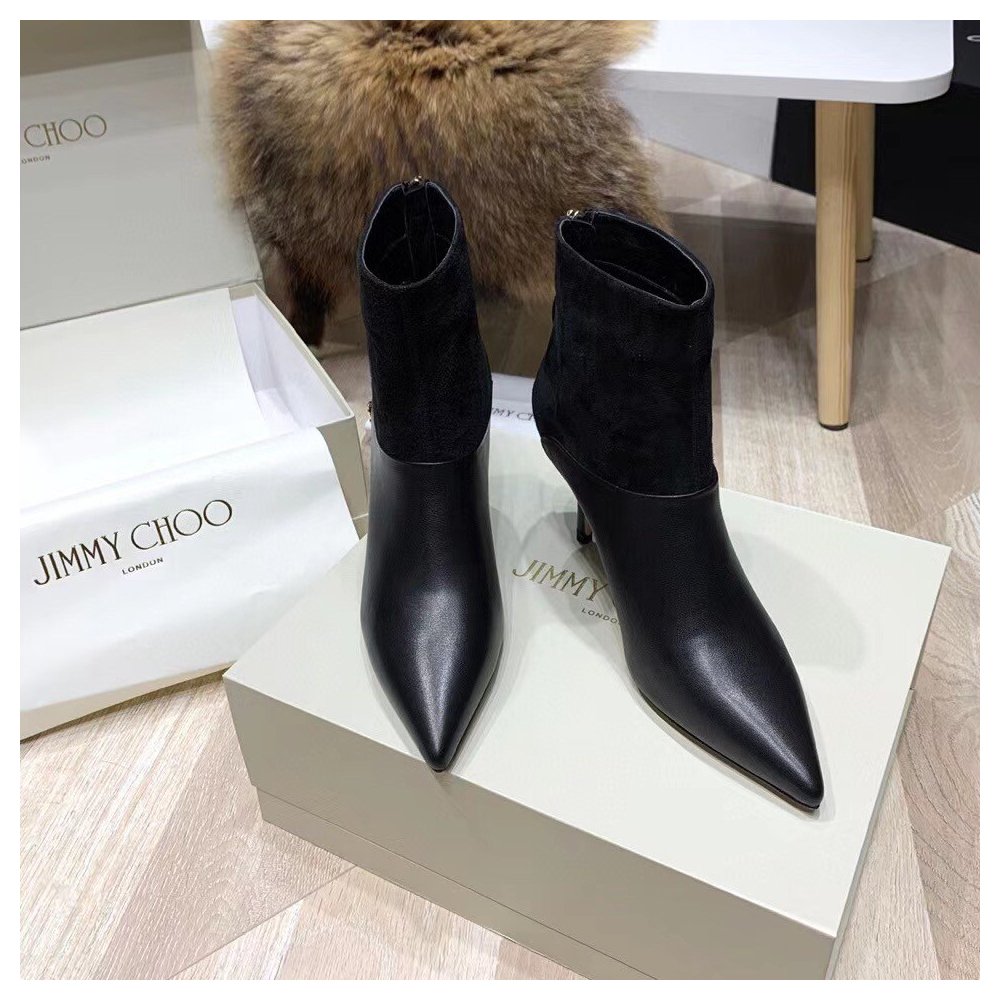 Cheap Reps Jimmy Choo Beyla 85mm Ankle Boots In Black Leather