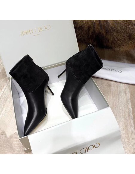Cheap Reps Jimmy Choo Beyla 85mm Ankle Boots In Black Leather