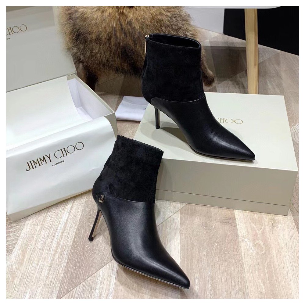 Cheap Reps Jimmy Choo Beyla 85mm Ankle Boots In Black Leather