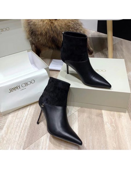 Cheap Reps Jimmy Choo Beyla 85mm Ankle Boots In Black Leather