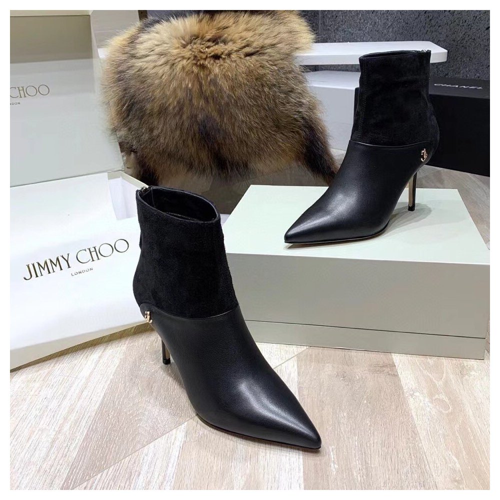 Cheap Reps Jimmy Choo Beyla 85mm Ankle Boots In Black Leather