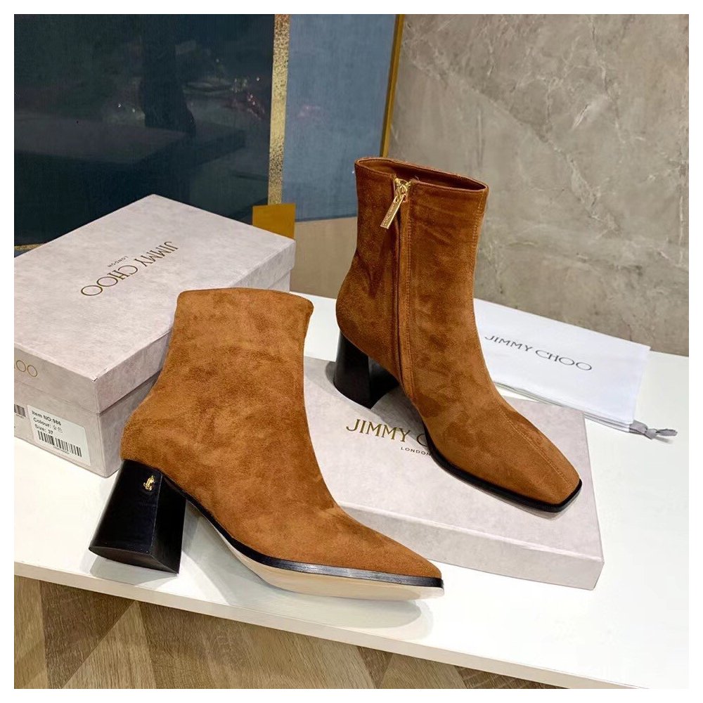 Cheap Reps Jimmy Choo Bryelle 65mm Ankle Boots In Brown Suede
