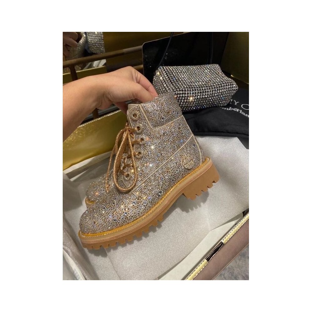 Cheap Reps Jimmy Choo JC X TIMBERLAND/F Boots with Crystal Hotfix