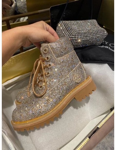 Cheap Reps Jimmy Choo JC X TIMBERLAND/F Boots with Crystal Hotfix