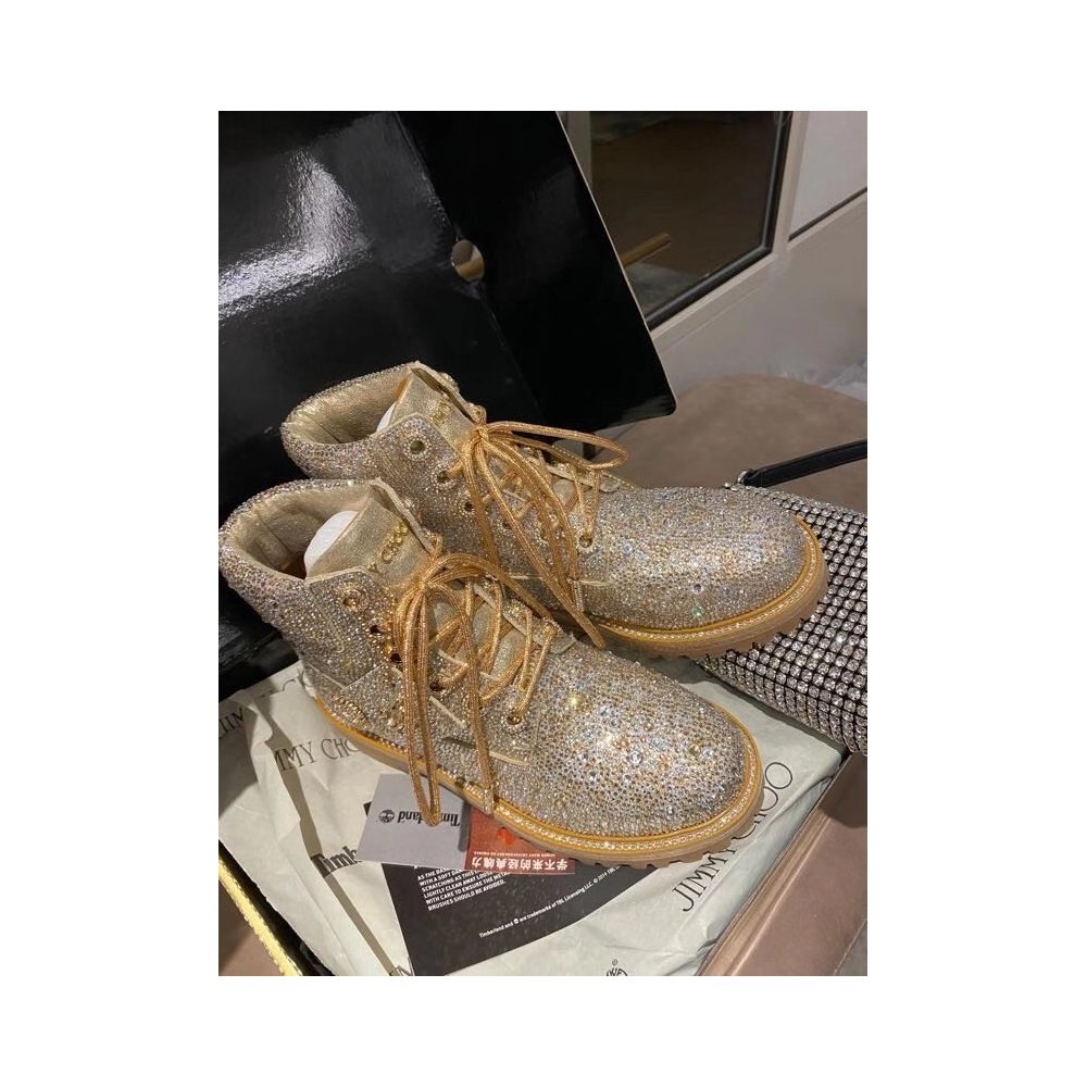 Cheap Reps Jimmy Choo JC X TIMBERLAND/F Boots with Crystal Hotfix