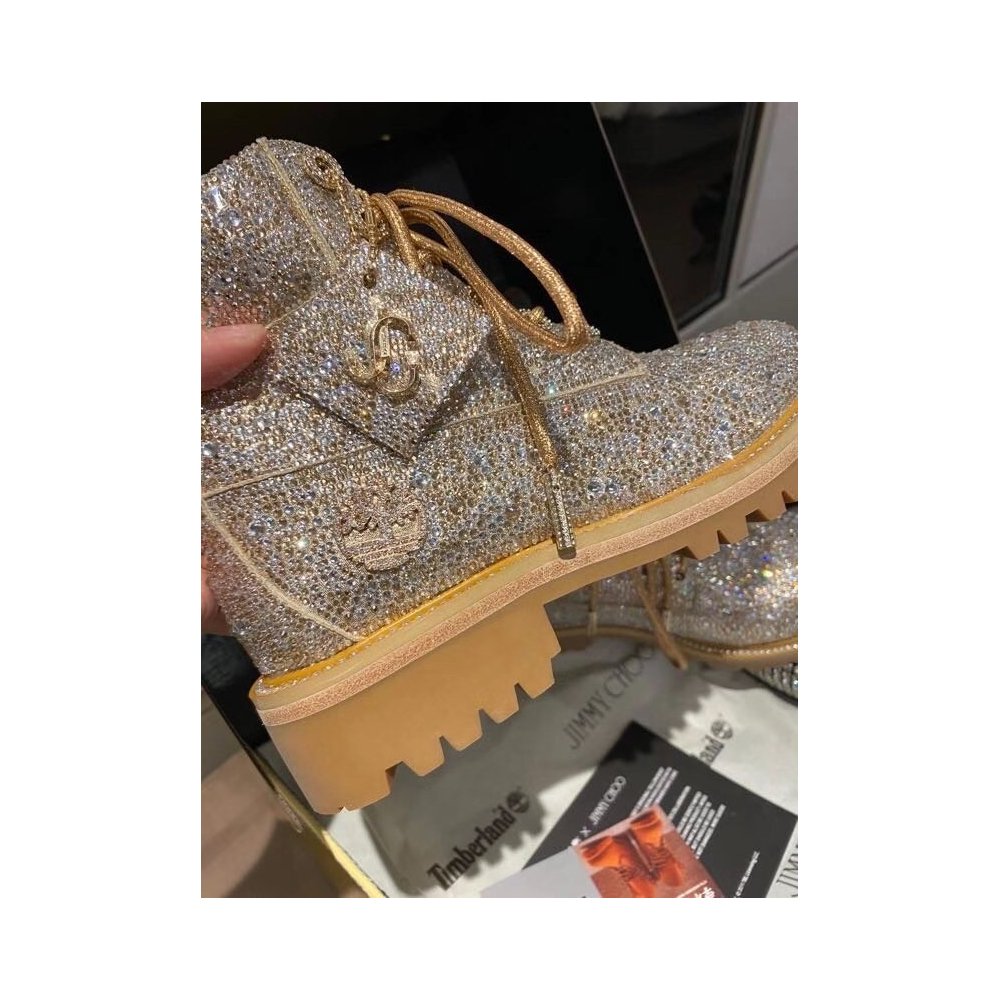 Cheap Reps Jimmy Choo JC X TIMBERLAND/F Boots with Crystal Hotfix