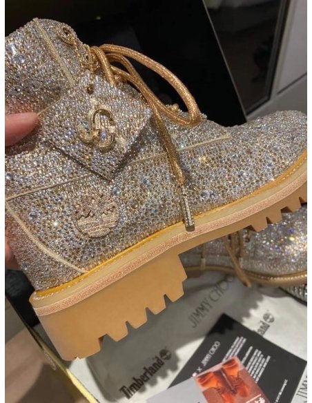 Cheap Reps Jimmy Choo JC X TIMBERLAND/F Boots with Crystal Hotfix