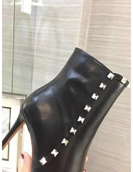 Cheap Reps Valentino Black Rockstud Heeled Ankle Boots 85mm