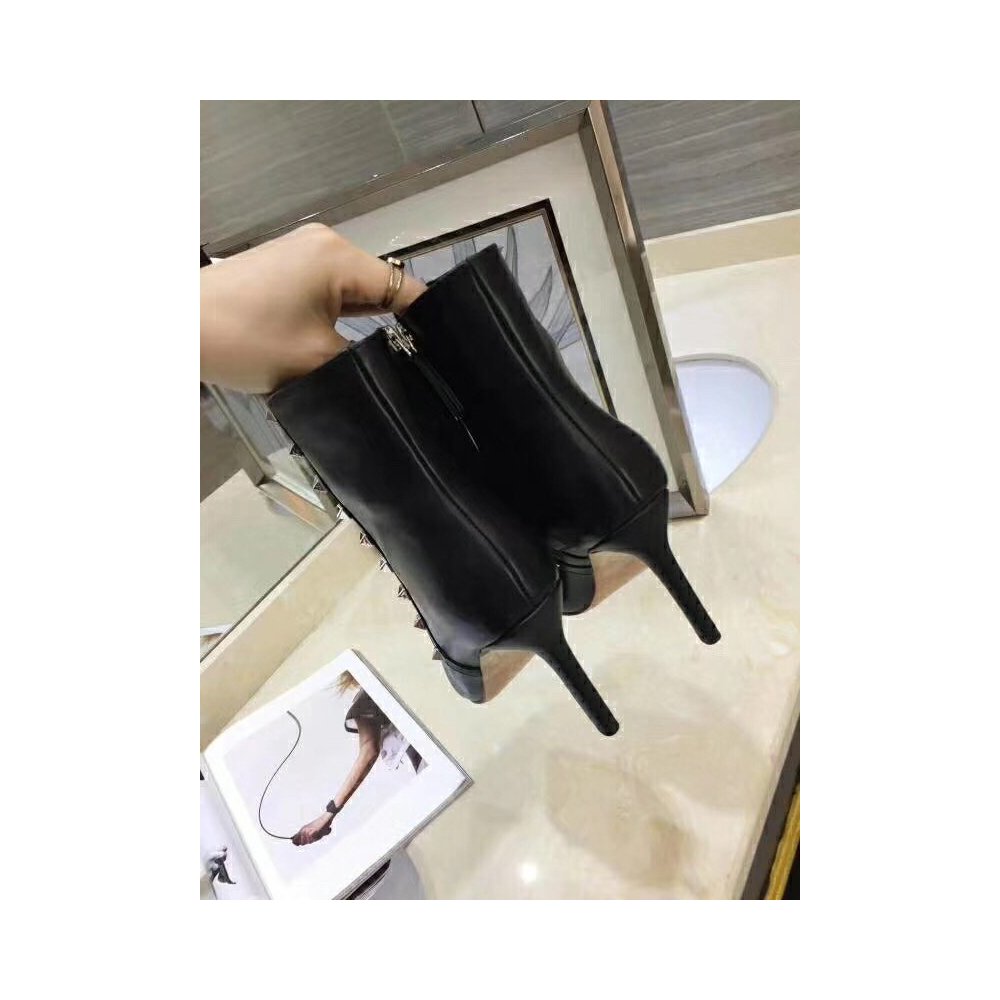 Cheap Reps Valentino Black Rockstud Heeled Ankle Boots 85mm