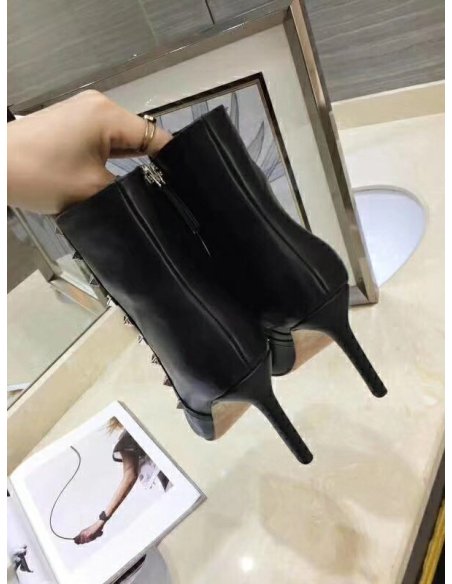 Cheap Reps Valentino Black Rockstud Heeled Ankle Boots 85mm