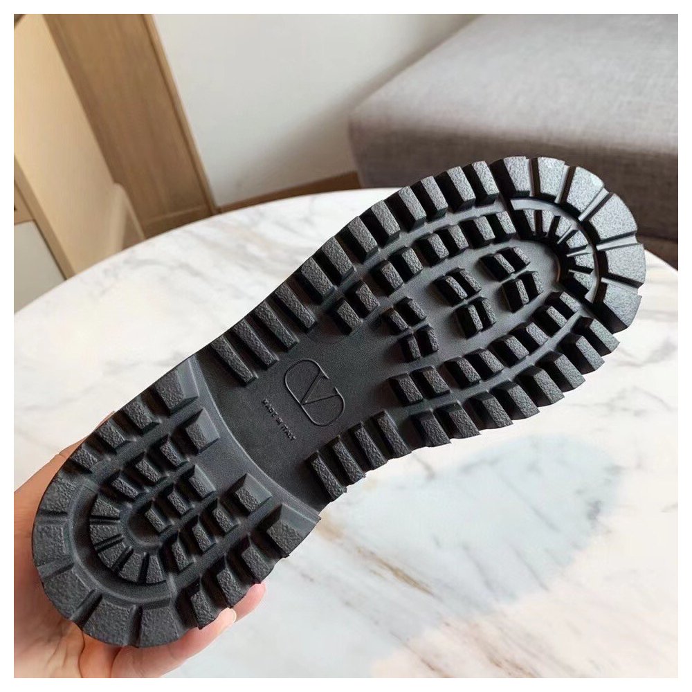 Cheap Reps Valentino VLogo Combat Boots with Shearling Lining