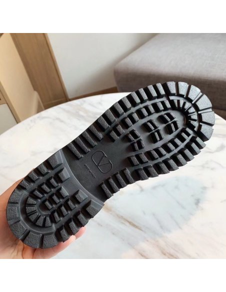 Cheap Reps Valentino VLogo Combat Boots with Shearling Lining