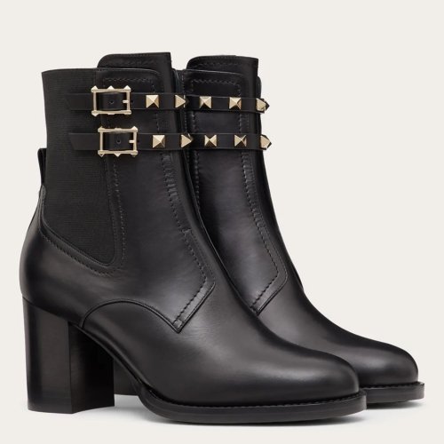 Cheap Reps Valentino Rockstud Ankle Boots 70mm In Black Leather