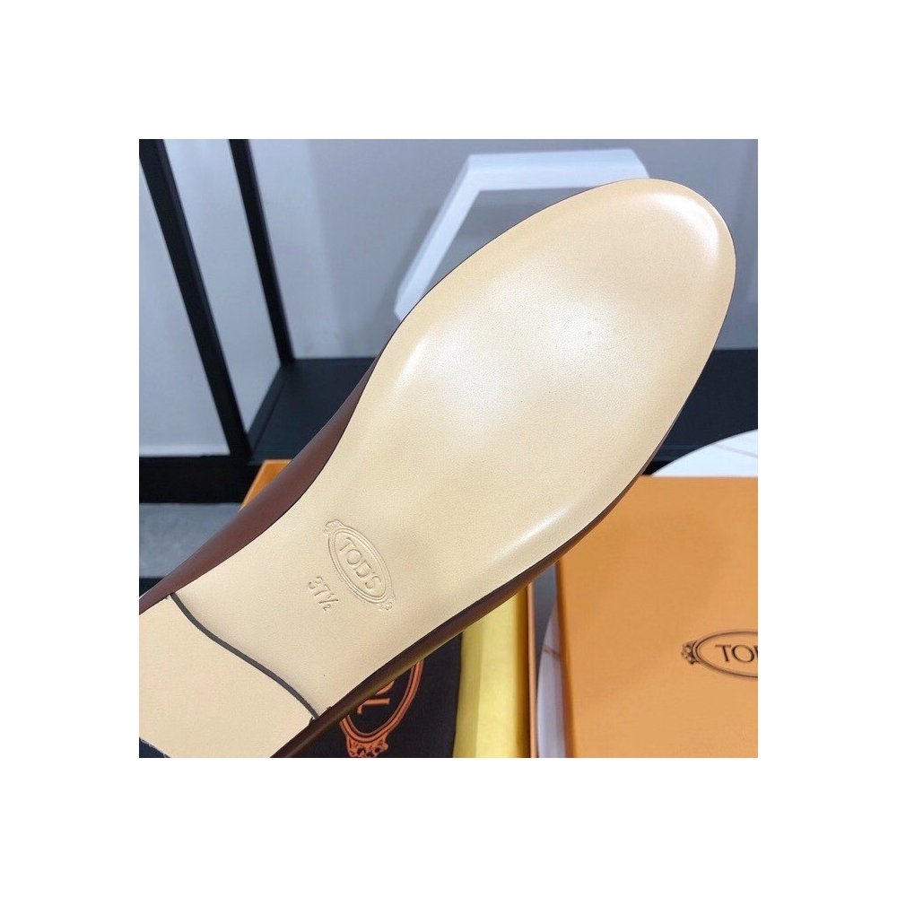 Cheap Reps Tods Womens Kate Loafers In Dark Brown Calfskin