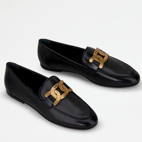 Cheap Reps Tods Womens Kate Loafers In Black Calfskin