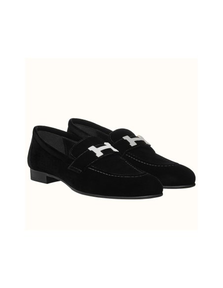 Cheap Reps Hermes Womens Paris Loafers In Black Velvet