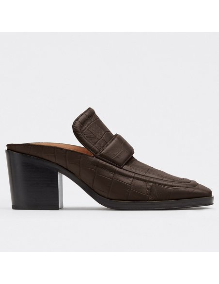 Cheap Reps Bottega Veneta Mules In Fondant Crocodile Embossed Leather