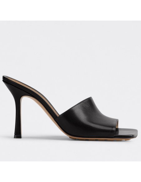 Cheap Reps Bottega Veneta Stretch Mules 90mm In Black Lambskin