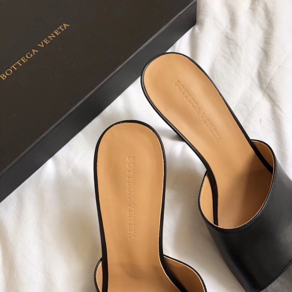 Cheap Reps Bottega Veneta Stretch Mules 90mm In Black Lambskin