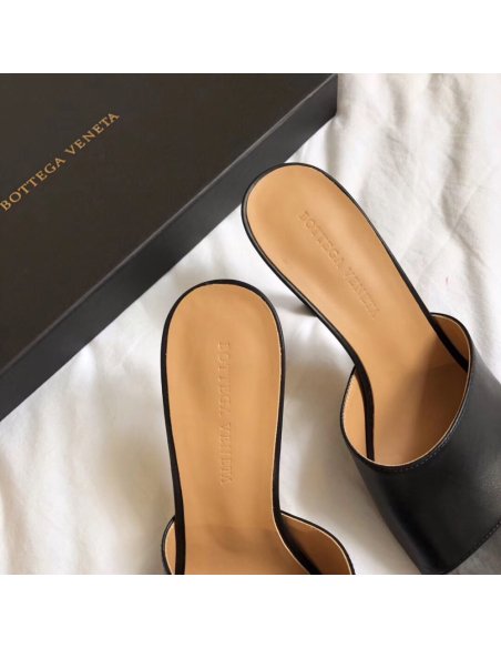 Cheap Reps Bottega Veneta Stretch Mules 90mm In Black Lambskin