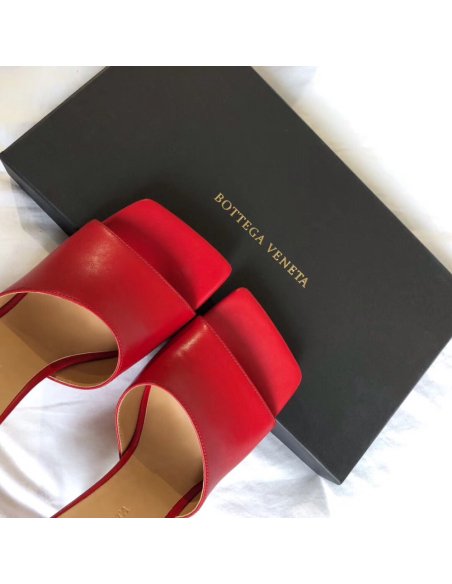 Cheap Reps Bottega Veneta Stretch Mules 90mm In Red Lambskin