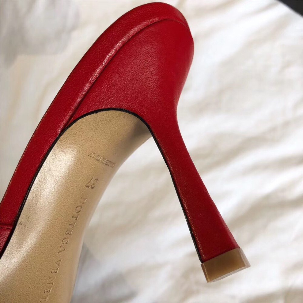 Cheap Reps Bottega Veneta Stretch Mules 90mm In Red Lambskin