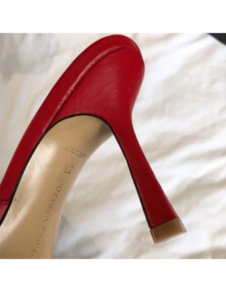 Cheap Reps Bottega Veneta Stretch Mules 90mm In Red Lambskin