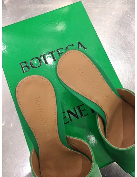 Cheap Reps Bottega Veneta Stretch Mules 90mm In Green Lambskin