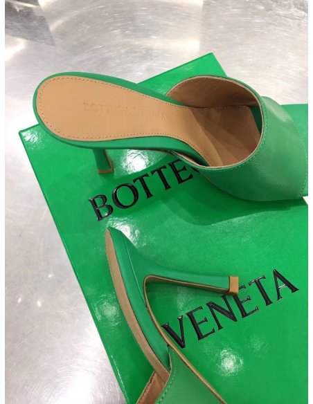 Cheap Reps Bottega Veneta Stretch Mules 90mm In Green Lambskin