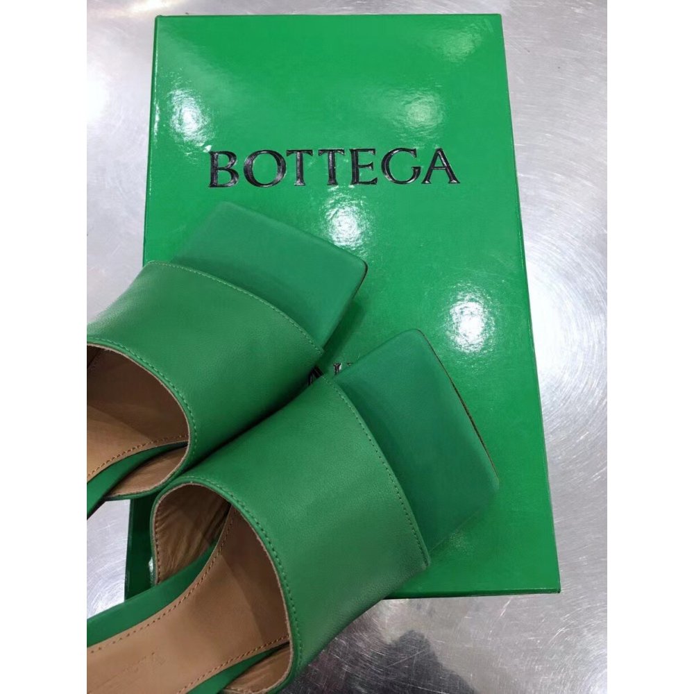 Cheap Reps Bottega Veneta Stretch Mules 90mm In Green Lambskin