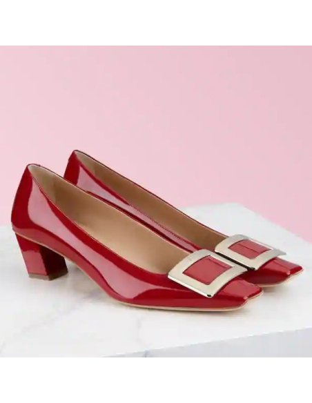 Cheap Reps Roger Vivier Belle Vivier 45mm Pumps In Red Patent Leather