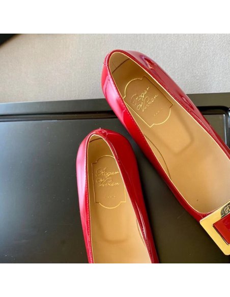 Cheap Reps Roger Vivier Belle Vivier 45mm Pumps In Red Patent Leather