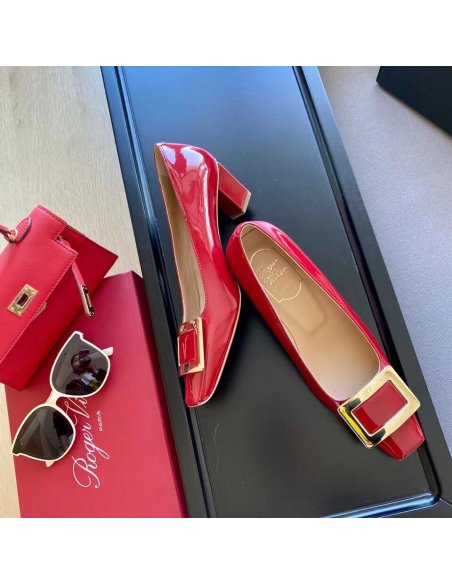 Cheap Reps Roger Vivier Belle Vivier 45mm Pumps In Red Patent Leather