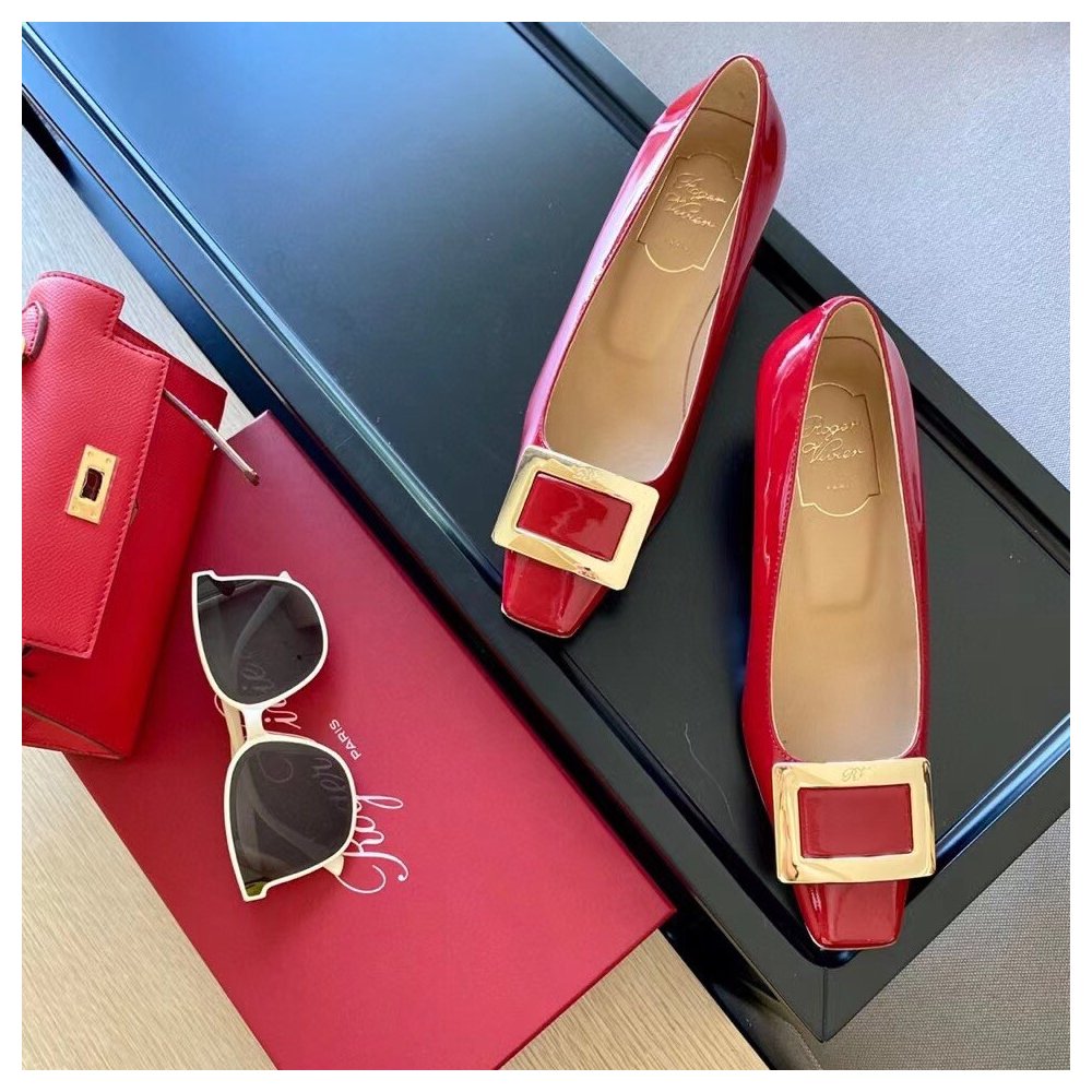 Cheap Reps Roger Vivier Belle Vivier 45mm Pumps In Red Patent Leather