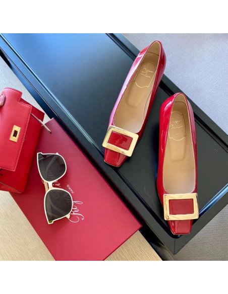 Cheap Reps Roger Vivier Belle Vivier 45mm Pumps In Red Patent Leather