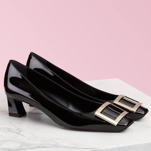 Cheap Reps Roger Vivier Belle Vivier 45mm Pumps In Black Patent Leather
