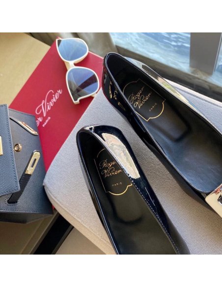 Cheap Reps Roger Vivier Belle Vivier 45mm Pumps In Black Patent Leather