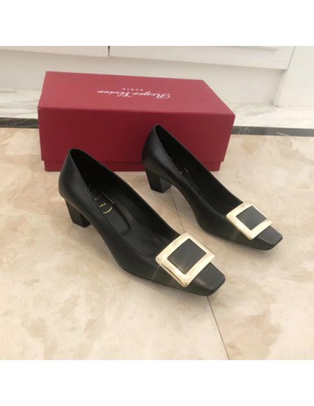 Cheap Reps Roger Vivier Belle Vivier 45mm Pumps In Black Calfskin