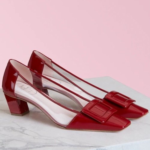 Cheap Reps Roger Vivier Belle Vivier Pumps In Red Patent and PVC