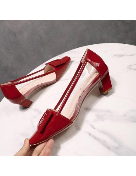 Cheap Reps Roger Vivier Belle Vivier Pumps In Red Patent and PVC