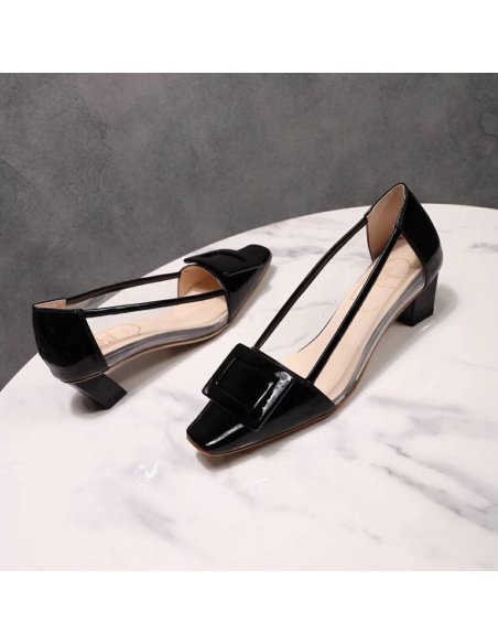 Cheap Reps Roger Vivier Belle Vivier Pumps In Black Patent and PVC